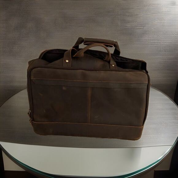 Leather Classic Briefcase Extra Large XL – “Saddleback” Brown – Laptop/Weekender - Picture 2 of 5